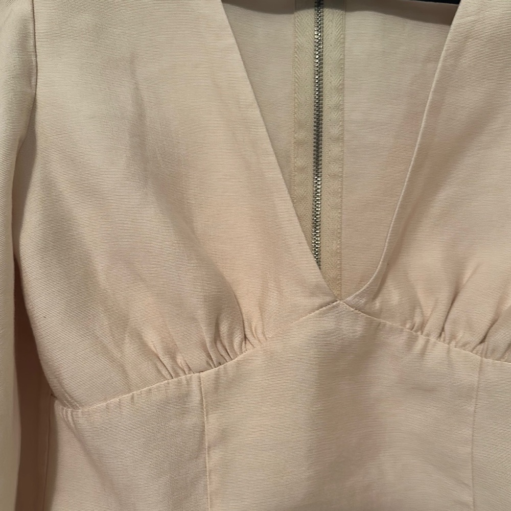 Forever 21 Tan Asymmetrical Puff Sleeve Crop Blouse - Picture 7 of 9